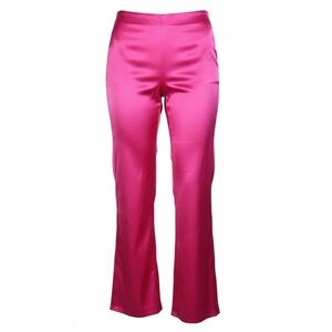 Anthropologie Fuchsia Wide-Leg Trousers with Elastic Waistband Mid Rise